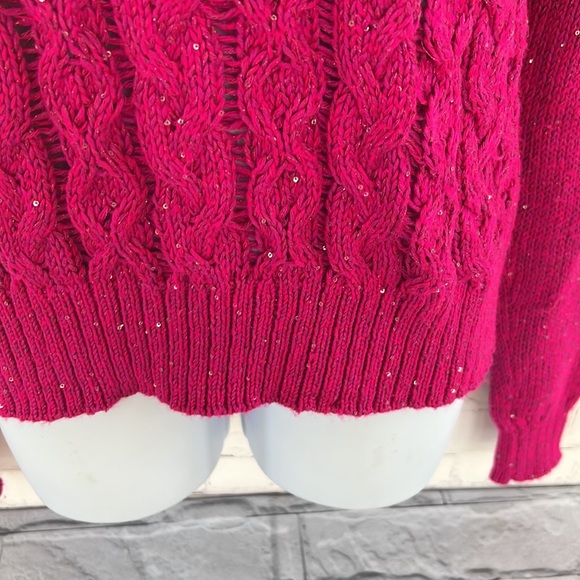 Aeropostal cable knit sequins pullover sweater - Picture 6 of 11